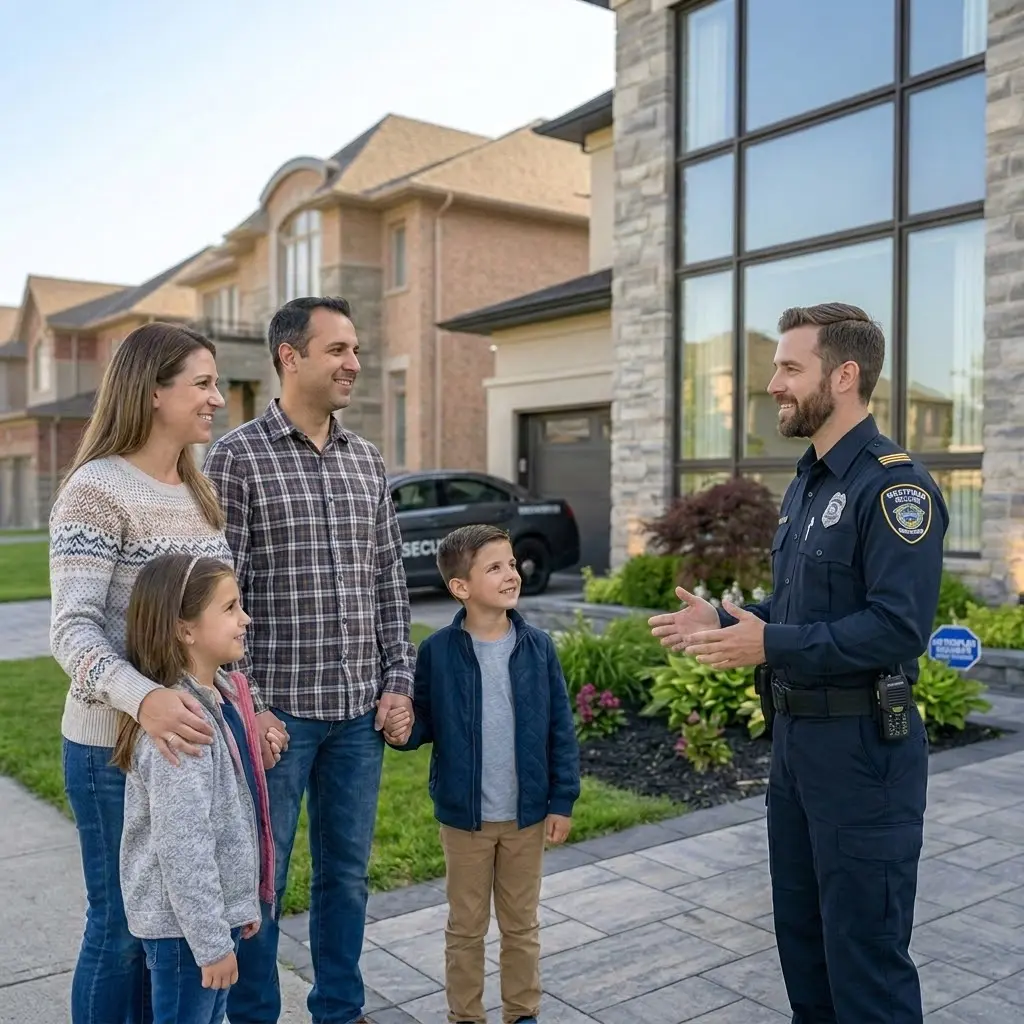 Residential security guard services in Mississauga ensuring safety and building trust with families in neighborhood
